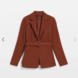 White House Black Market Rust Brown Belted Blazer NWOT